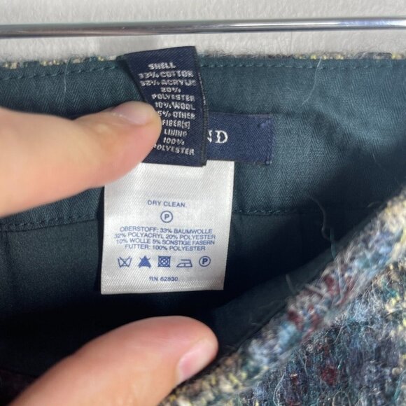 Lands End Wool Blend Mini Skirt Size 8 Faux Wrap Womens Academia Multicolor - Picture 4 of 5